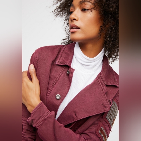 Free people beaded military jacket size L - Picture 10 of 10